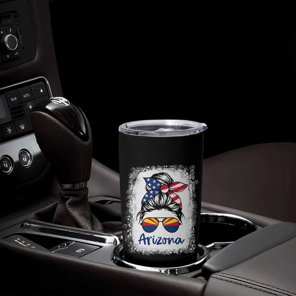 Arizona American Flag Messy Bun Pride Tumbler Cup TS14 Print Your Wear