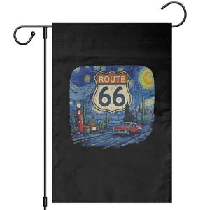 Route Highway 66 Road Sign Distressed Road Trip Starry Night Garden Flag TS14 Black Print Your Wear
