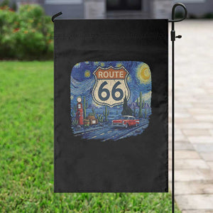 Route Highway 66 Road Sign Distressed Road Trip Starry Night Garden Flag TS14 Print Your Wear