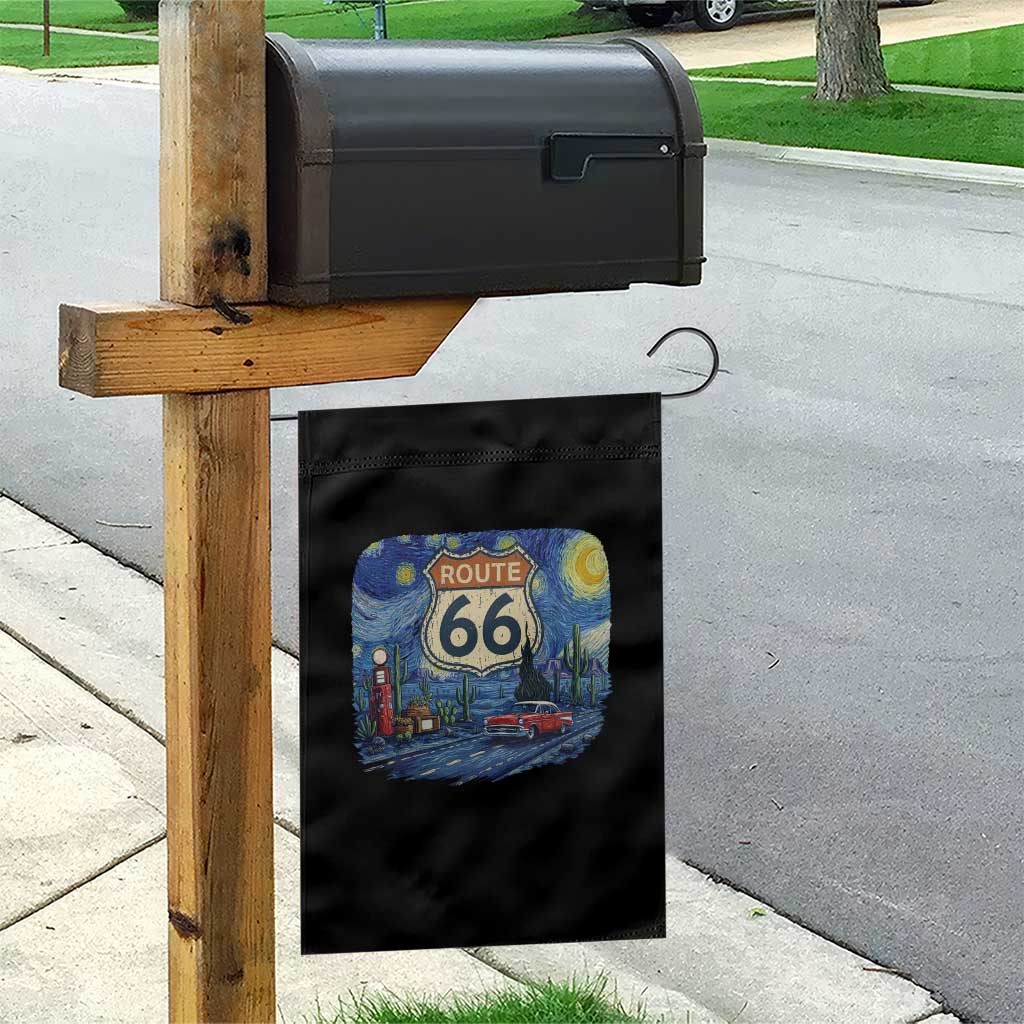 Route Highway 66 Road Sign Distressed Road Trip Starry Night Garden Flag TS14 Print Your Wear