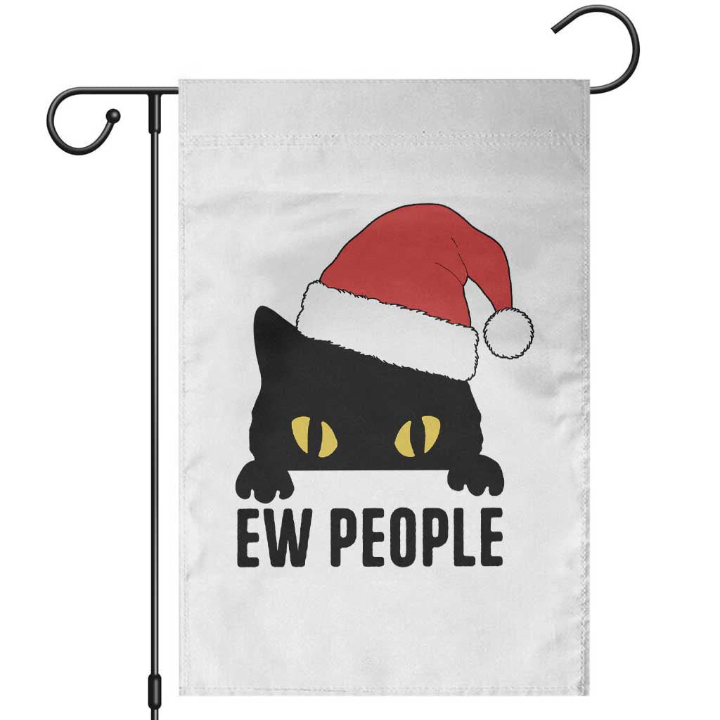 Funny Cat Christmas Garden Flag Ew People Anti Social Grumpy Cat Xmas TS14 White Print Your Wear