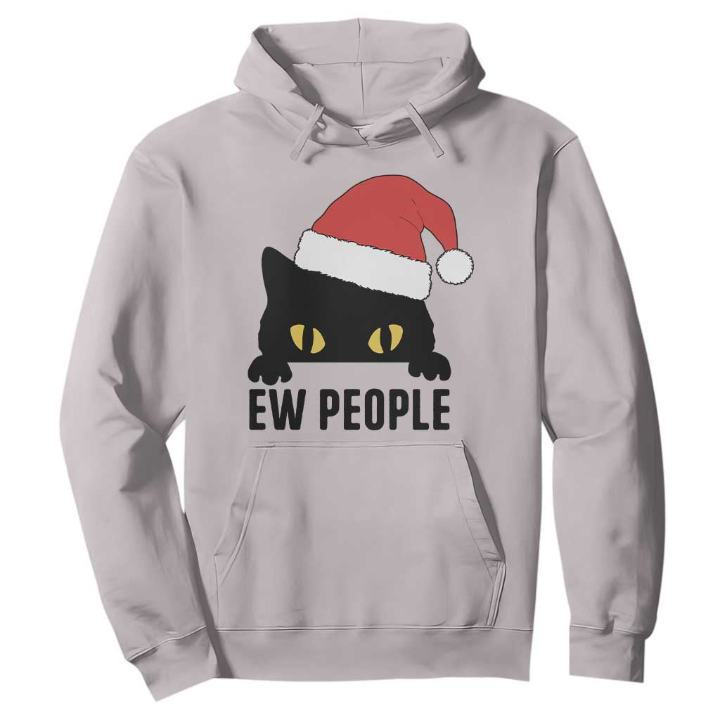 Funny Cat Christmas Hoodie Ew People Anti Social Grumpy Cat Xmas TS14 Ice Gray Print Your Wear