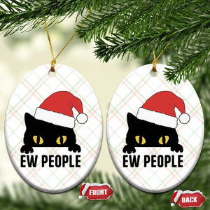 Funny Cat Christmas Ceramic Ornament Ew People Anti Social Grumpy Cat Xmas TS14 Print Your Wear