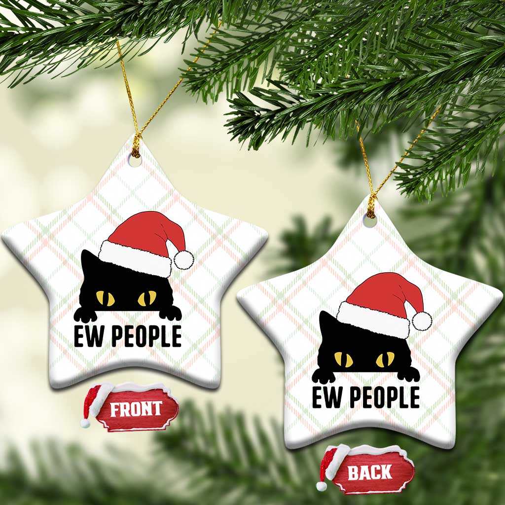 Funny Cat Christmas Ceramic Ornament Ew People Anti Social Grumpy Cat Xmas TS14 Print Your Wear