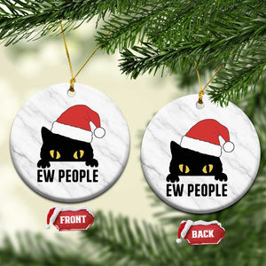 Funny Cat Christmas Ceramic Ornament Ew People Anti Social Grumpy Cat Xmas TS14 1pc White Marble Print Your Wear