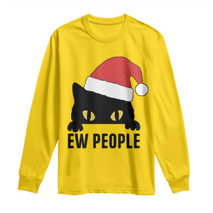 Funny Cat Christmas Long Sleeve Shirt Ew People Anti Social Grumpy Cat Xmas TS14 Daisy Print Your Wear