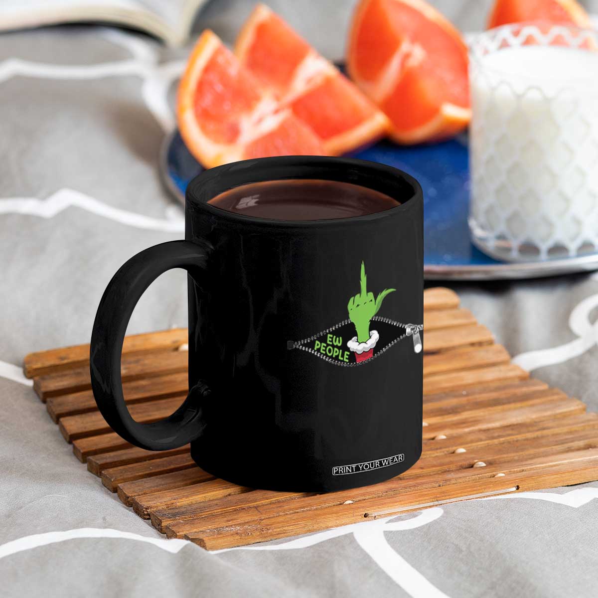 Funny Elf Hand Christmas Coffee Mug Ew People Anti Socaial Xmas TS14 Print Your Wear
