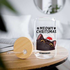 Funny Black Cat Christmas Glass Can Cute Kitty Xmas TS14 Print Your Wear