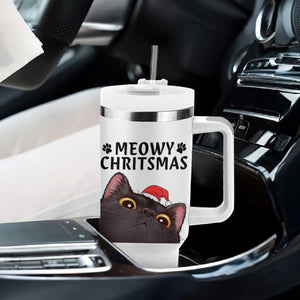 Funny Black Cat Christmas Tumbler With Handle Cute Kitty Xmas TS14 Print Your Wear