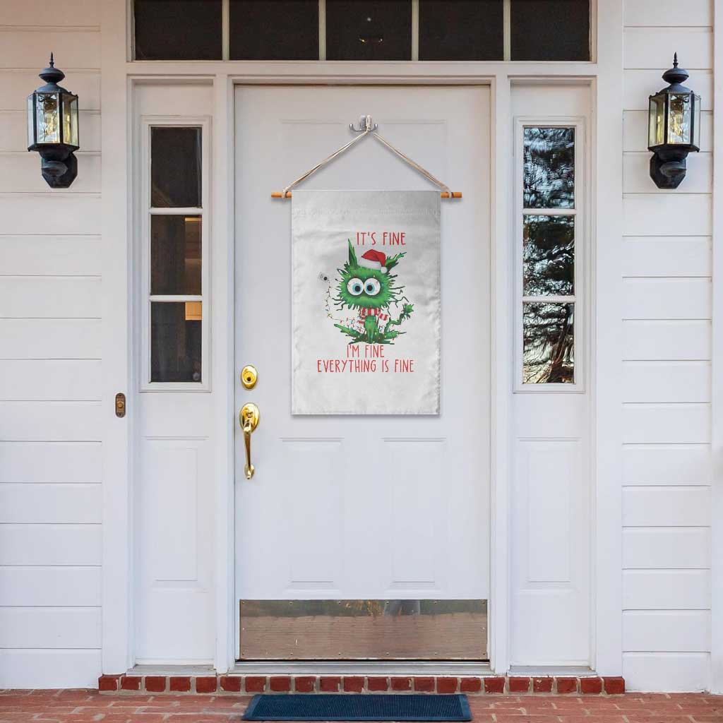 Funny Cat Green Christmas Garden Flag It Is Fine I Am Fine Everything Is Fine TS14 Print Your Wear