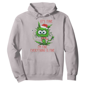 Funny Cat Green Christmas Hoodie It Is Fine I Am Fine Everything Is Fine TS14 Ice Gray Print Your Wear