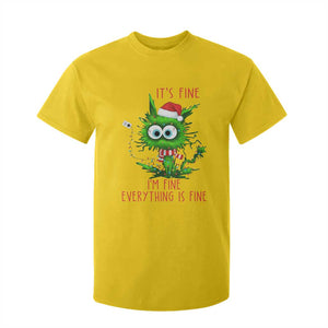 Funny Cat Green Christmas T Shirt For Kid It Is Fine I Am Fine Everything Is Fine TS14 Daisy Print Your Wear