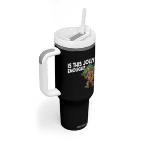 Funny Bigfoot Christmas Tumbler With Handle Is This Jolly Enough TS14 Print Your Wear