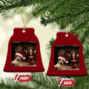 Funny Cat With Santa Selfie Christmas Ceramic Ornament TS14 Print Your Wear