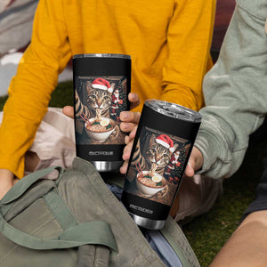 Funny Cat Ramen Selfie With Santa Christmas Tumbler Cup TS14 Print Your Wear