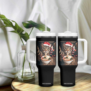 Funny Cat Ramen Selfie With Santa Christmas Tumbler With Handle TS14 Print Your Wear