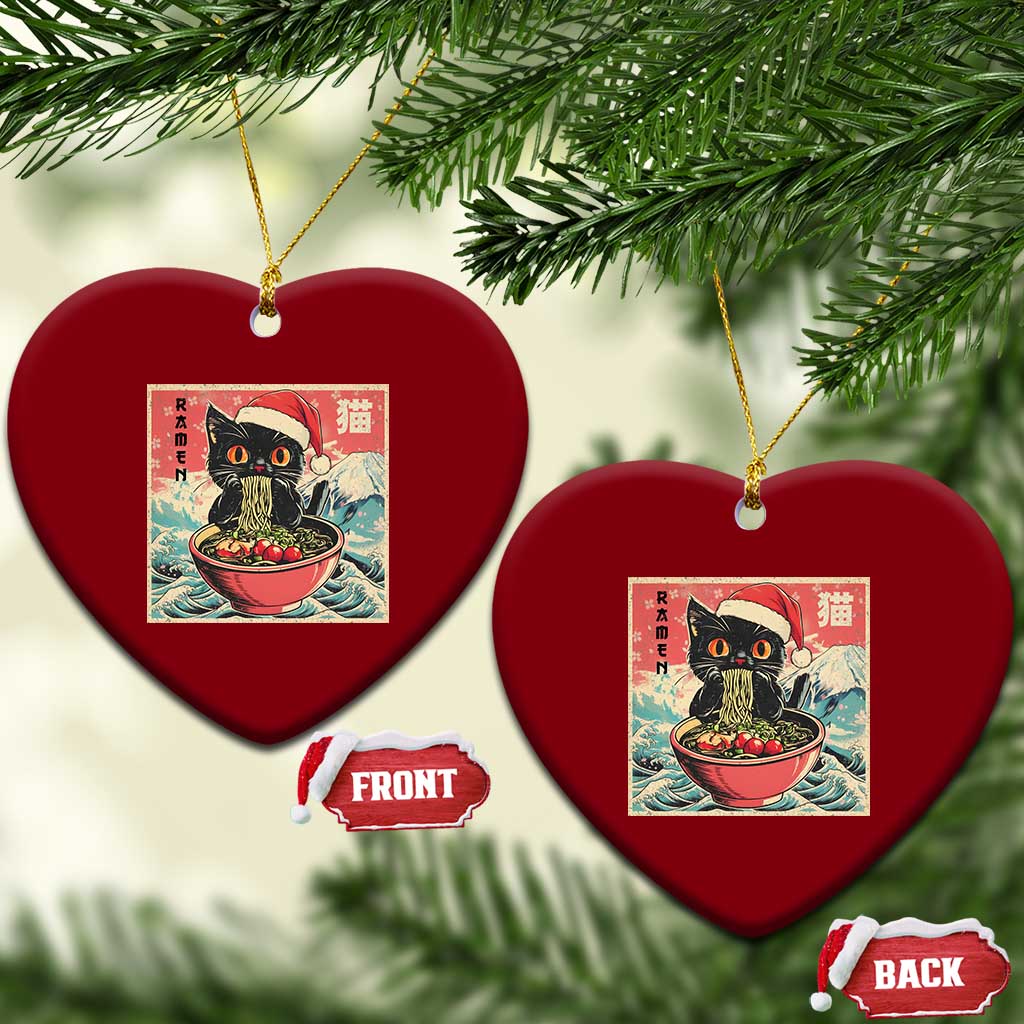 Cat Ramen Christmas Ceramic Ornament Japanese Kawaii Retro Cats Manga TS14 Print Your Wear