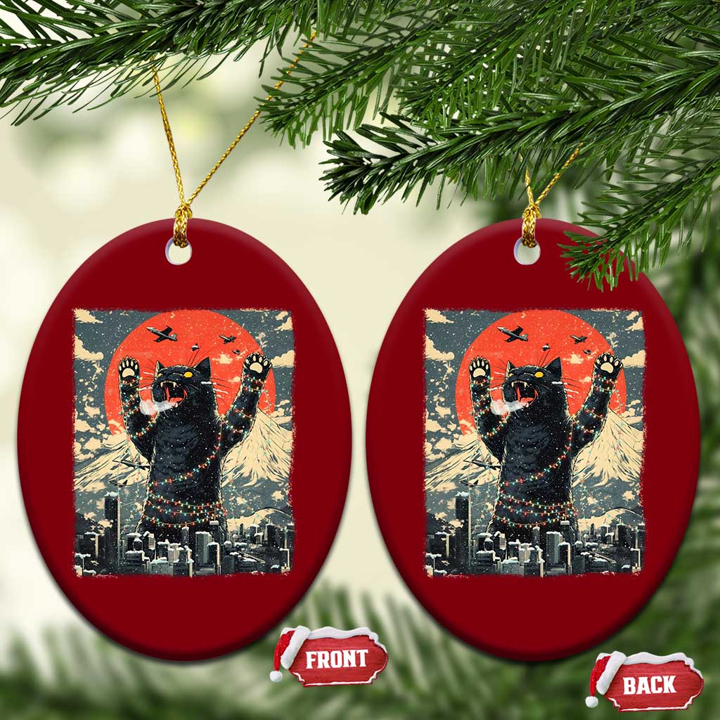 Japanese Cat Christmas Ceramic Ornament Funny Kitten Kitty Cat Lover TS14 Print Your Wear