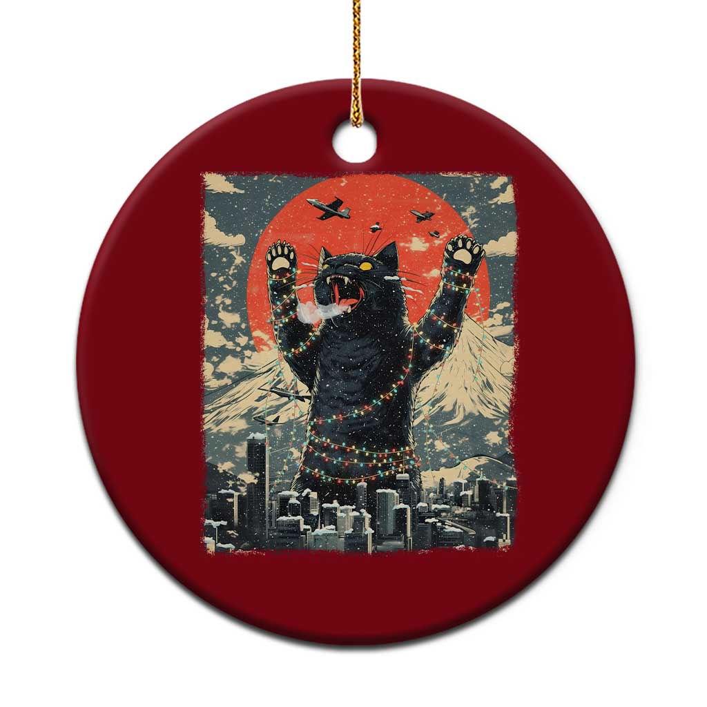 Japanese Cat Christmas Ceramic Ornament Funny Kitten Kitty Cat Lover TS14 1pc Red Print Your Wear