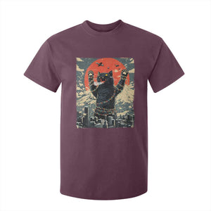 Japanese Cat Christmas T Shirt For Kid Funny Kitten Kitty Cat Lover TS14 Maroon Print Your Wear