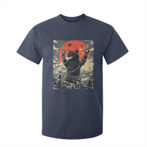 Japanese Cat Christmas T Shirt For Kid Funny Kitten Kitty Cat Lover TS14 Navy Print Your Wear