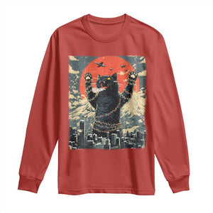 Japanese Cat Christmas Long Sleeve Shirt Funny Kitten Kitty Cat Lover TS14 Red Print Your Wear