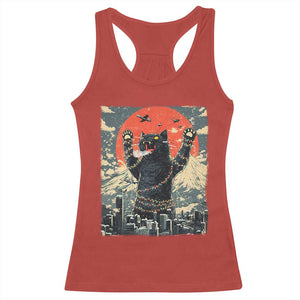 Japanese Cat Christmas Racerback Tank Top Funny Kitten Kitty Cat Lover TS14 Red Print Your Wear