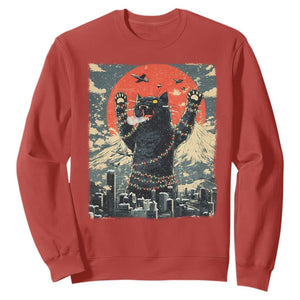 Japanese Cat Christmas Sweatshirt Funny Kitten Kitty Cat Lover TS14 Red Print Your Wear