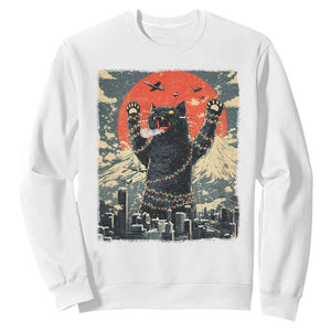 Japanese Cat Christmas Sweatshirt Funny Kitten Kitty Cat Lover TS14 White Print Your Wear