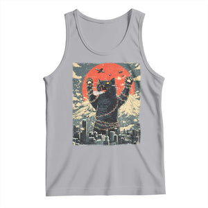 Japanese Cat Christmas Tank Top Funny Kitten Kitty Cat Lover TS14 Athletic Heather Print Your Wear