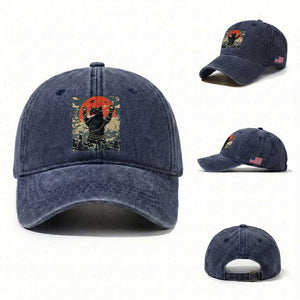 Japanese Cat Christmas Washed Cotton Baseball Cap Funny Kitten Kitty Cat Lover TS14 Washed Cap Universal Fit Navy Print Your Wear