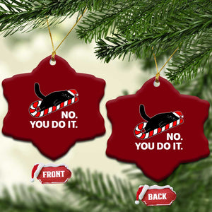 Funny Lazy Cat Christmas Ceramic Ornament No You Do It TS14 Print Your Wear