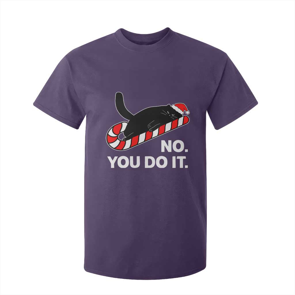 Funny Lazy Cat Christmas T Shirt For Kid No You Do It TS14 Purple Print Your Wear