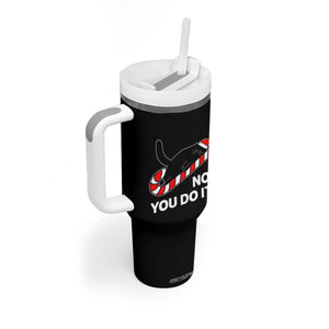 Funny Lazy Cat Christmas Tumbler With Handle No You Do It TS14 Print Your Wear