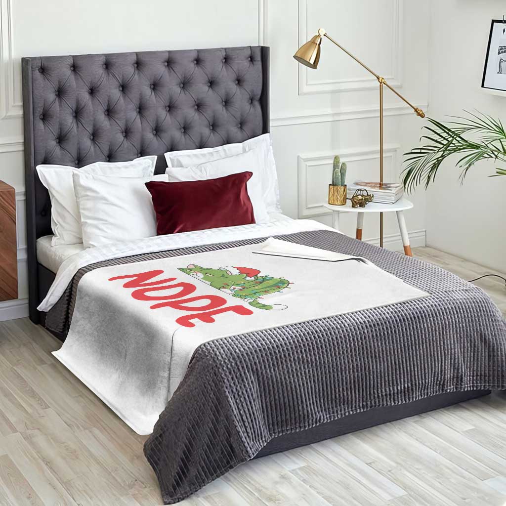 Funny Lazy Cat Christmas Throw Blanket Nope Not Today TS14 Print Your Wear