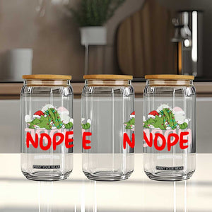 Funny Lazy Cat Christmas Glass Can Nope Not Today TS14 Print Your Wear