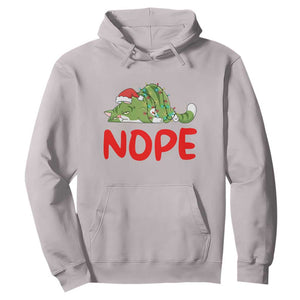 Funny Lazy Cat Christmas Hoodie Nope Not Today TS14 Ice Gray Print Your Wear