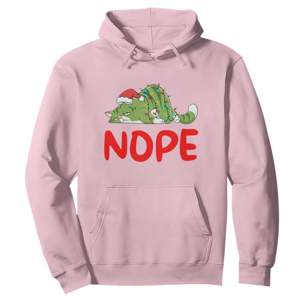 Funny Lazy Cat Christmas Hoodie Nope Not Today TS14 Light Pink Print Your Wear