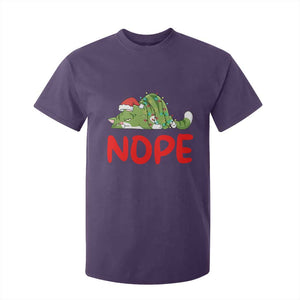 Funny Lazy Cat Christmas T Shirt For Kid Nope Not Today TS14 Purple Print Your Wear