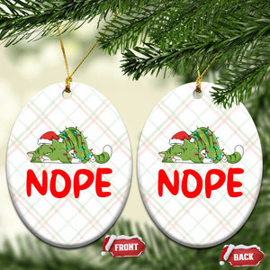 Funny Lazy Cat Christmas Ceramic Ornament Nope Not Today TS14 Print Your Wear