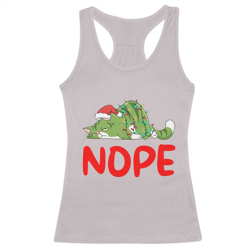 Funny Lazy Cat Christmas Racerback Tank Top Nope Not Today TS14 Ice Gray Print Your Wear