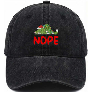 Funny Lazy Cat Christmas Washed Cotton Baseball Cap Nope Not Today TS14 Washed Cap Universal Fit Black Print Your Wear