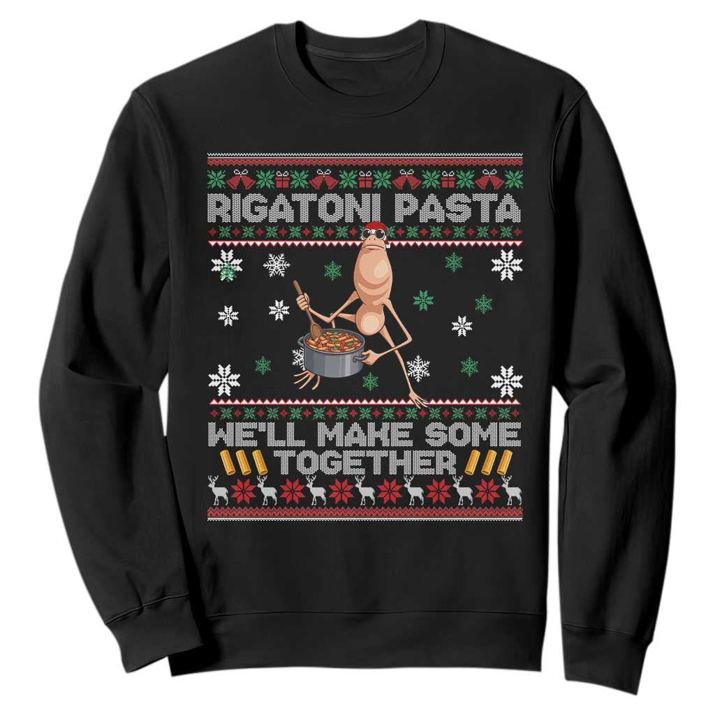 Marcus The Worm Christmas Meme Sweatshirt Rigatoni Pasta We Will Make Some Together TS14 Black Print Your Wear