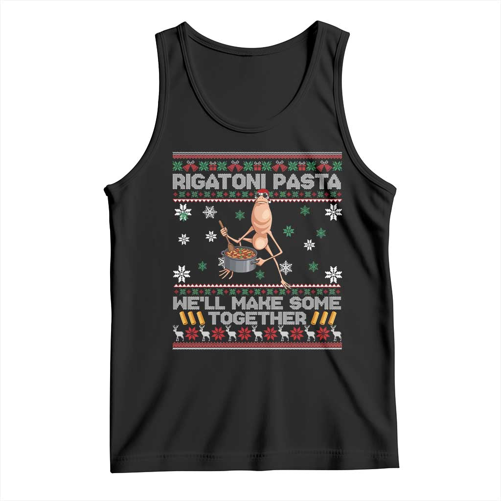 Marcus The Worm Christmas Meme Tank Top Rigatoni Pasta We Will Make Some Together TS14 Black Print Your Wear