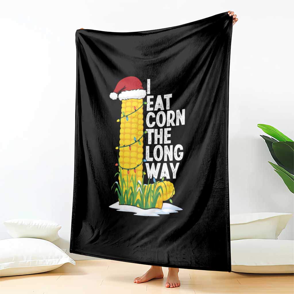 I Eat Corn The Long Way Throw Blanket Funny Corn Adult Humor Christmas TS14 Print Your Wear