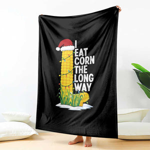 I Eat Corn The Long Way Throw Blanket Funny Corn Adult Humor Christmas TS14 Print Your Wear
