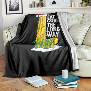 I Eat Corn The Long Way Throw Blanket Funny Corn Adult Humor Christmas TS14 Print Your Wear