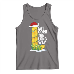 I Eat Corn The Long Way Tank Top Funny Corn Adult Humor Christmas TS14 Deep Heather Print Your Wear