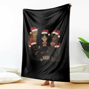 Poker Cats Christmas Meme Shirt Throw Blanket Funny Gambling Cat TS14 Print Your Wear