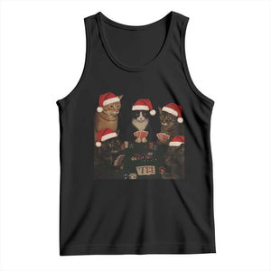 Poker Cats Christmas Meme Shirt Tank Top Funny Gambling Cat TS14 Black Print Your Wear